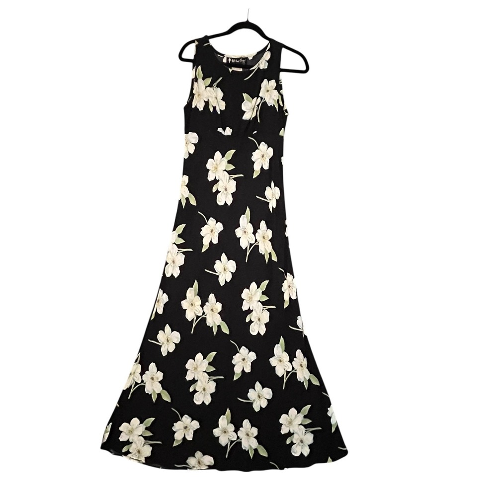 Vintage All That Jazz Dress Jr Sz 9/10  Whimsigoth Black Floral Fairy 90s Y2K
